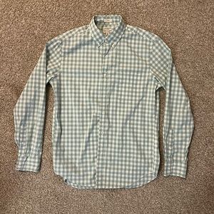 J.Crew Plaid Green and White Button Down